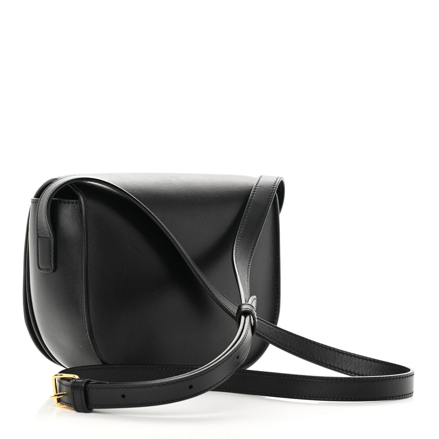 Celine Smooth Calfskin Cuir Triomphe Folco Crossbody Bag Black 3 of 17