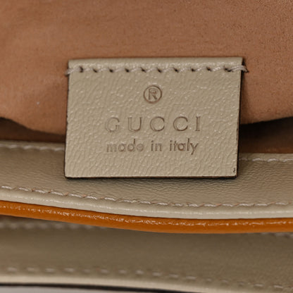 Gucci GG Supreme Monogram Calfskin Mini Padlock Flap Pocket Shoulder Bag Beige Mystic White Sun Oil 6 of 11