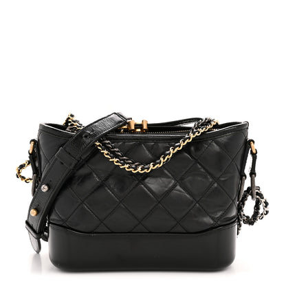 Chanel Aged Calfskin Quilted Small Gabrielle Hobo Black 1 of 13
