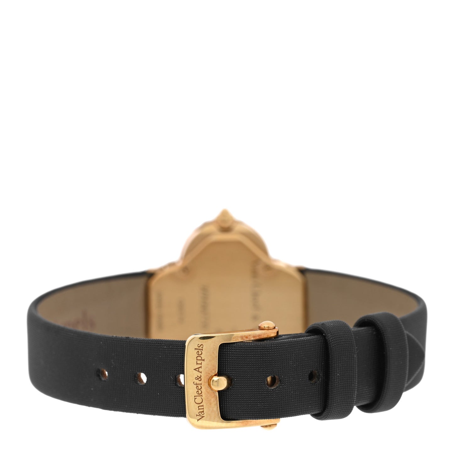 18K Yellow Gold Satin Onyx 26mm Alhambra Quartz Watch