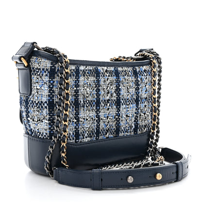 Chanel Tweed Calfskin Small Gabrielle Hobo Blue 3 of 10