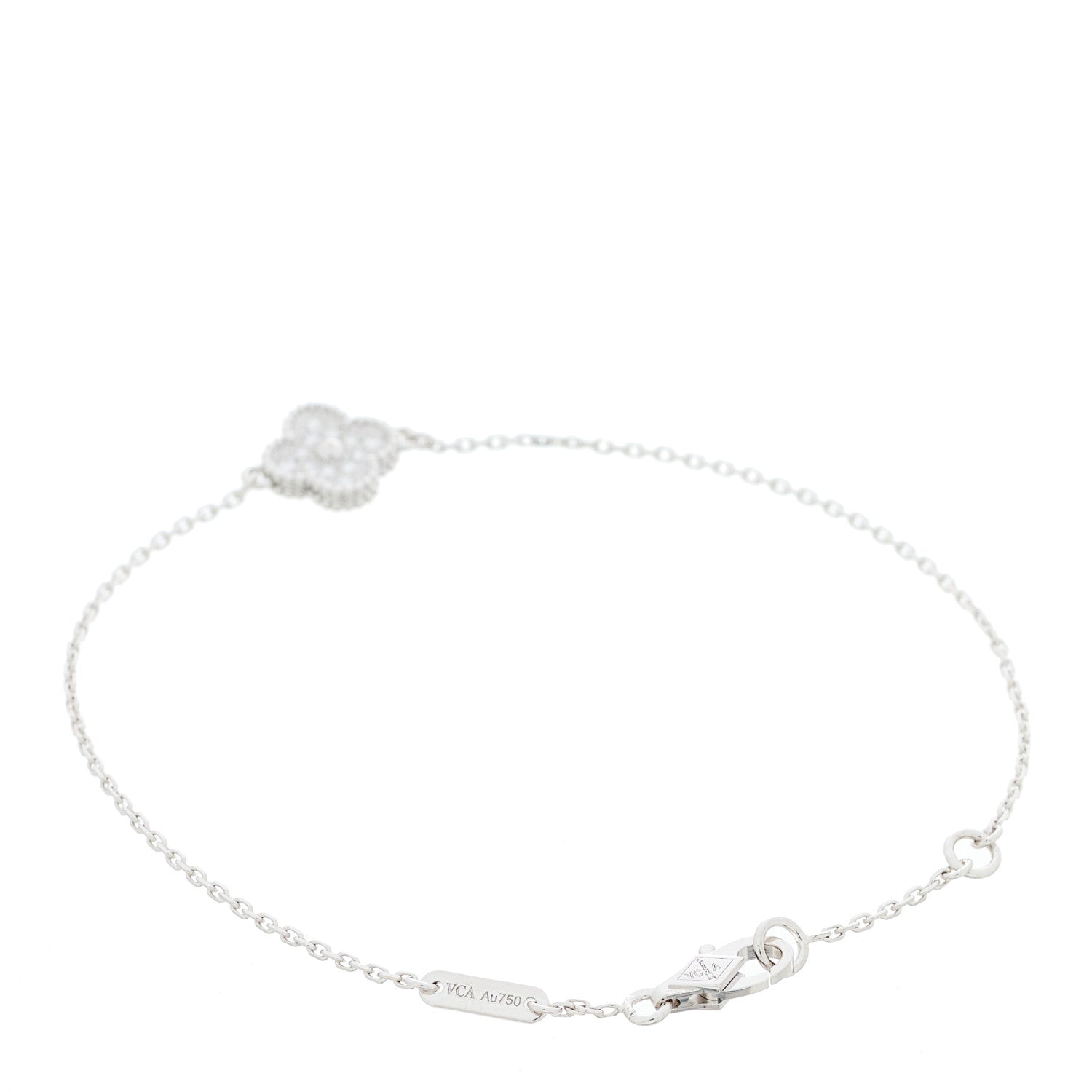 Van Cleef & Arpels 18K White Gold Diamond Sweet Alhambra Bracelet 4 of 4