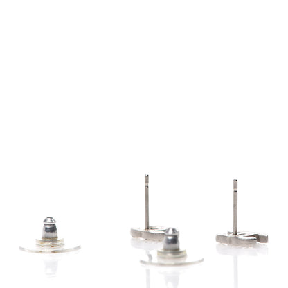 Chanel Crystal Mini Timeless CC Earrings Silver 3 of 5