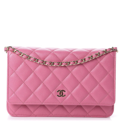 Chanel Caviar Quilted Wallet on Chain WOC Pink 1 of 9