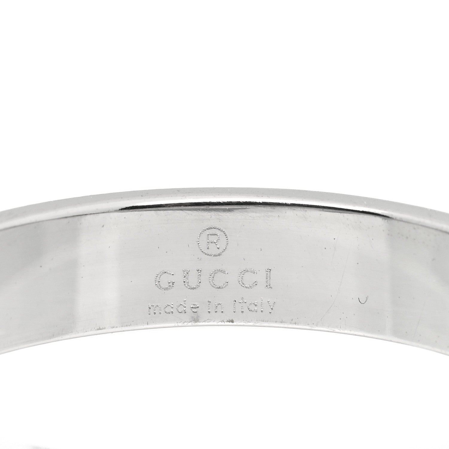 Gucci 18K White Gold 4mm Icon Thin Band Ring 61 9.5 4 of 4