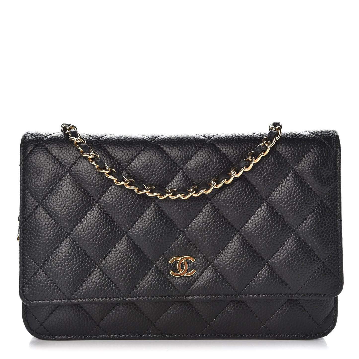 Caviar Quilted Wallet On Chain WOC Black