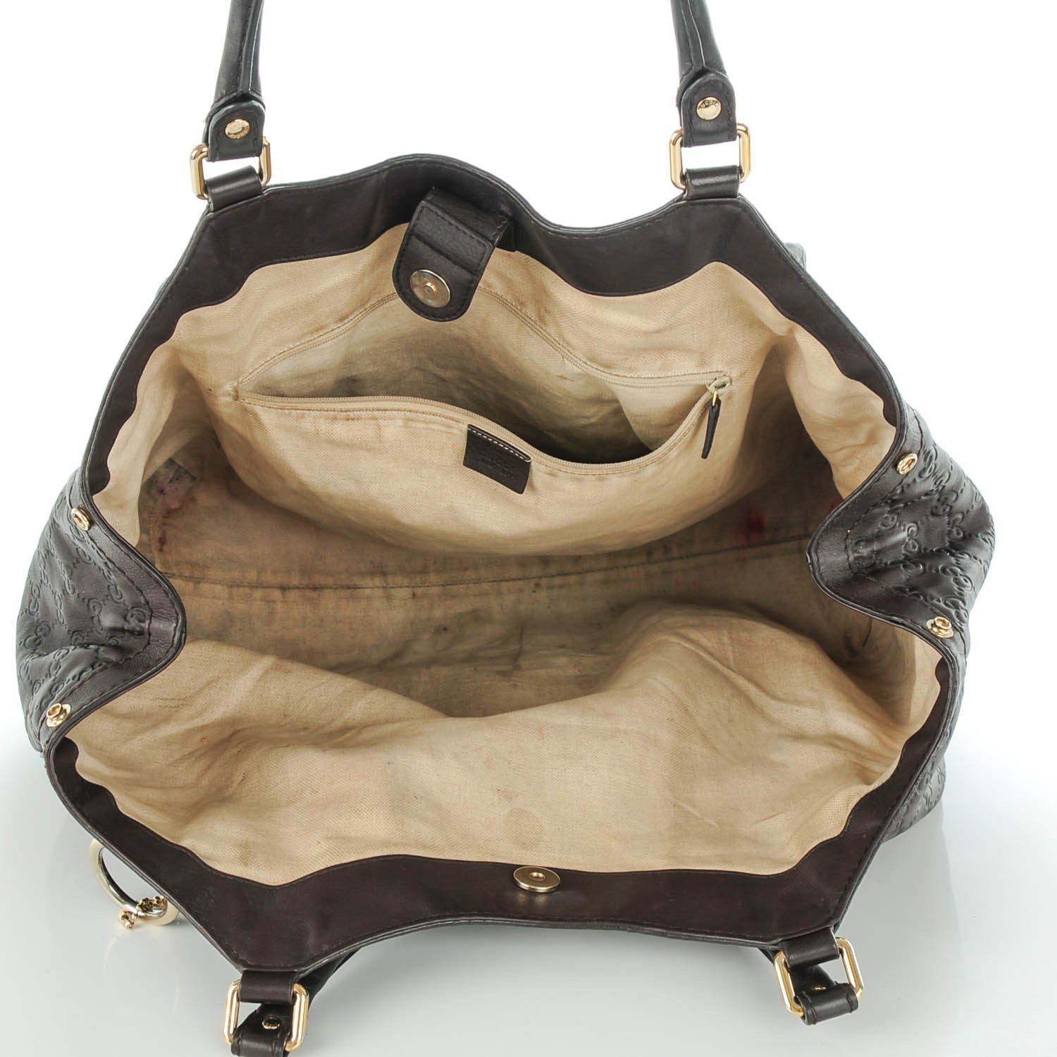 Gucci Guccissima Signature Large Sukey Tote Chocolate 5 of 8