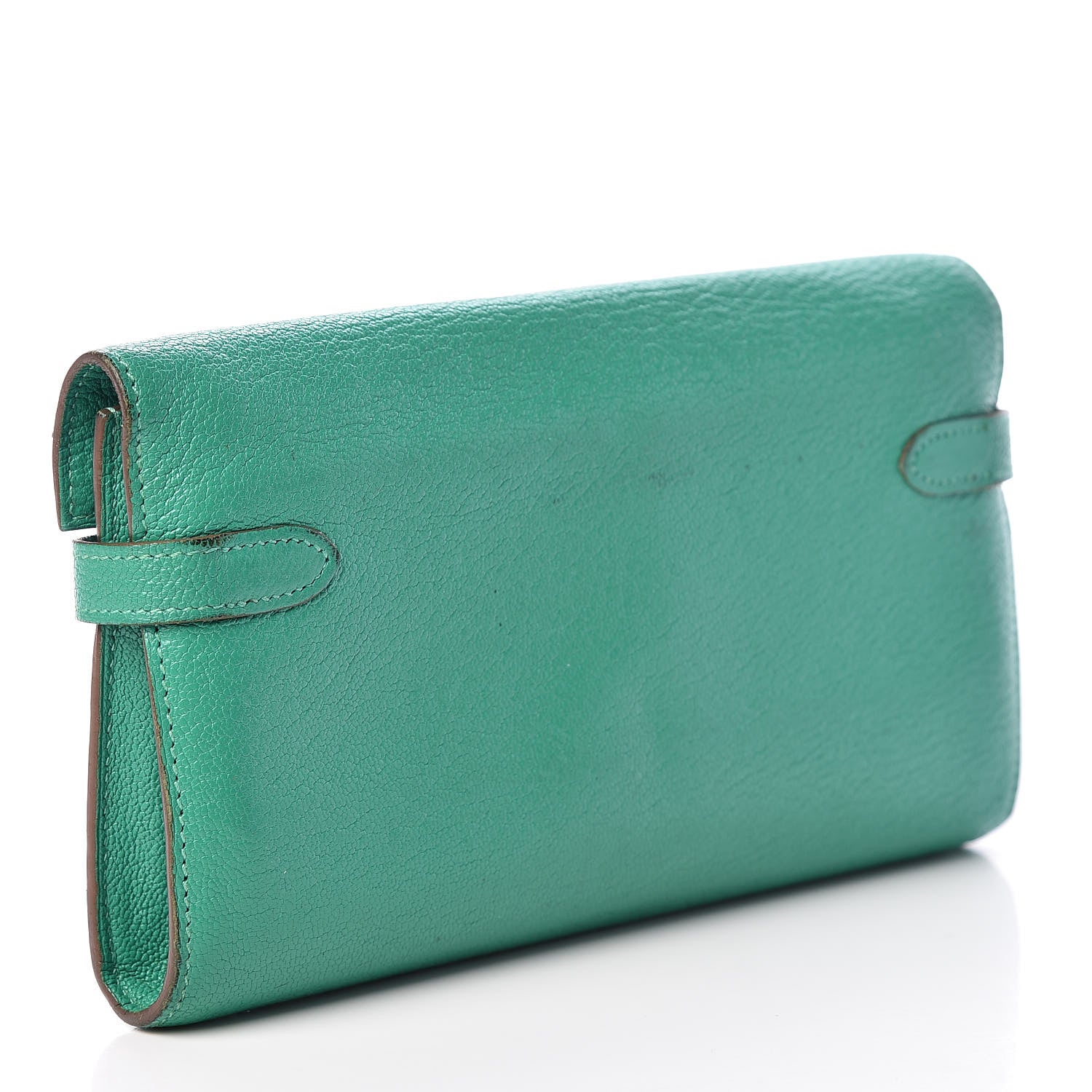 Hermes Chevre Mysore Kelly Longue Wallet Menthe 3 of 24