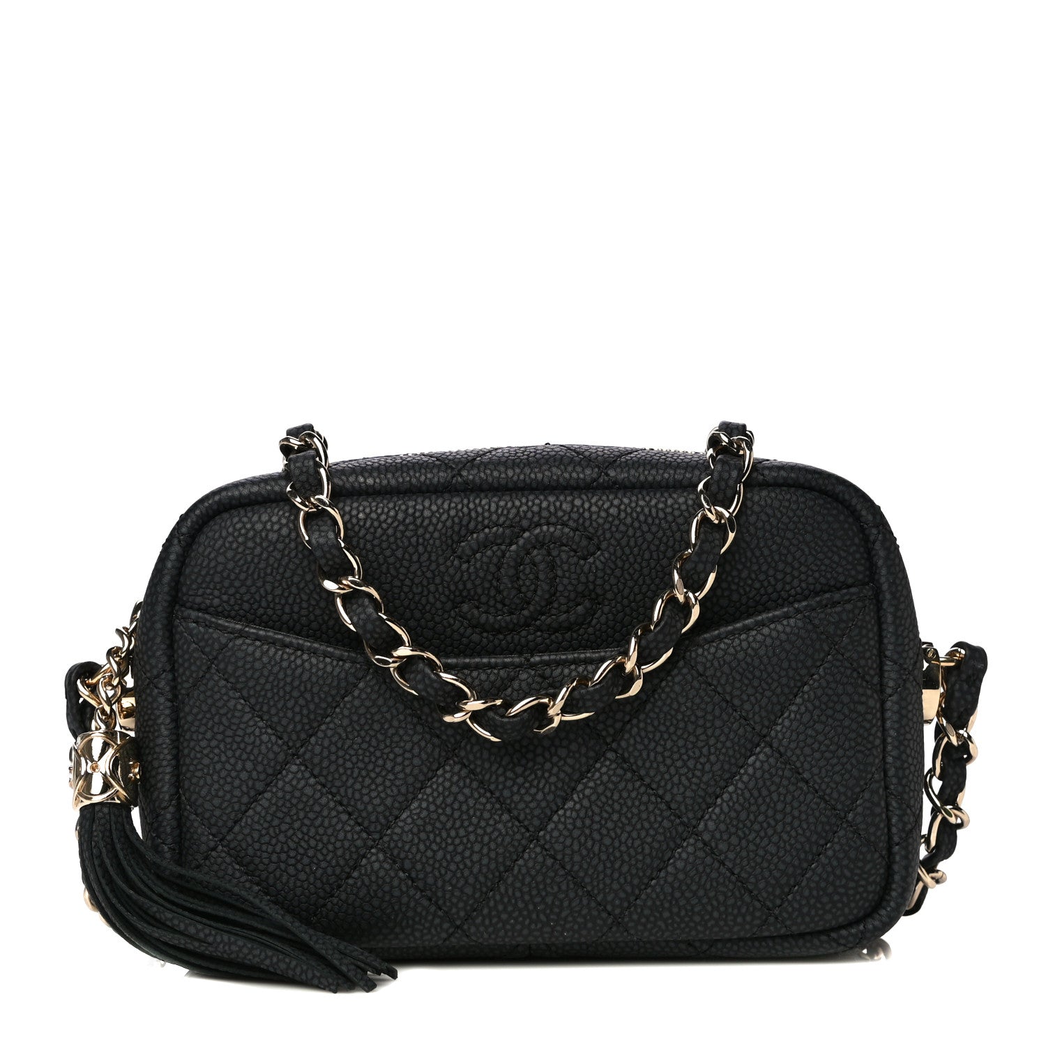 Chanel Iridescent Caviar Quilted Mini Coco Tassel Camera Case Black 1 of 10