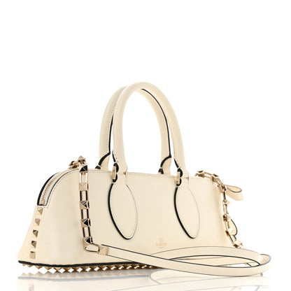 Valentino Garavani Smooth Calfskin Rockstud East West Top Handle Bag Ivory 3 of 10