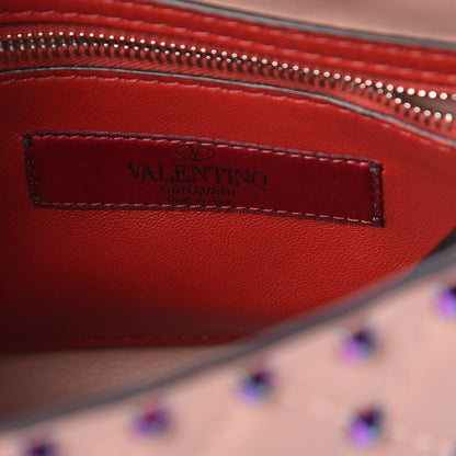 Valentino Garavani Lambskin Oil Slick Medium Rockstud Spike Shoulder Bag Poudre 6 of 8