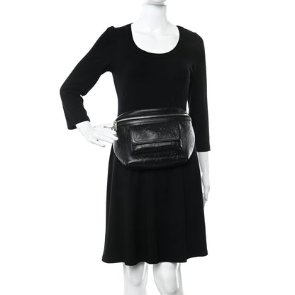 Gucci Calfskin GG Tennis Embossed Pocket Belt Bag Black 2 of 12