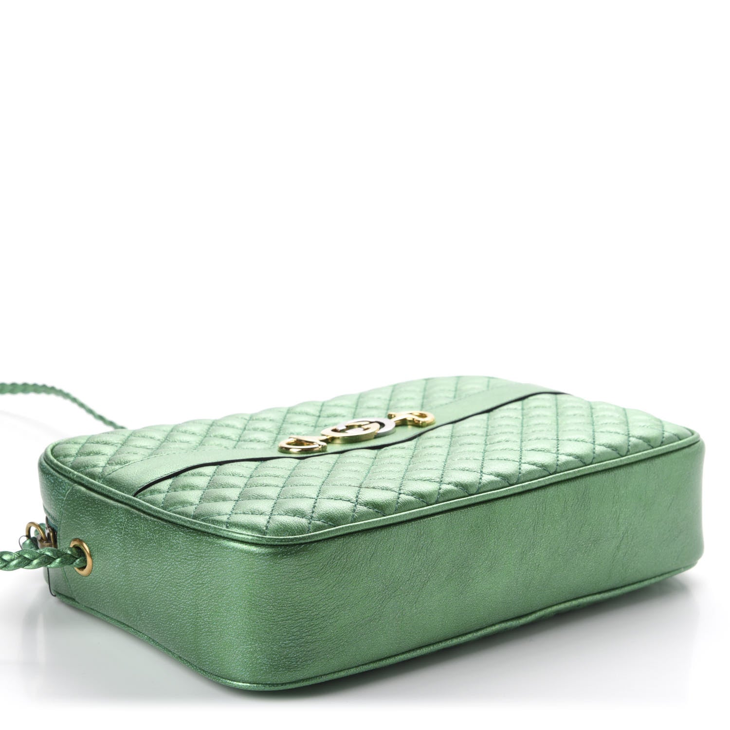 Gucci Laminated Nappa Trapuntata Small Zumi Shoulder Bag Jasmine Green 4 of 10
