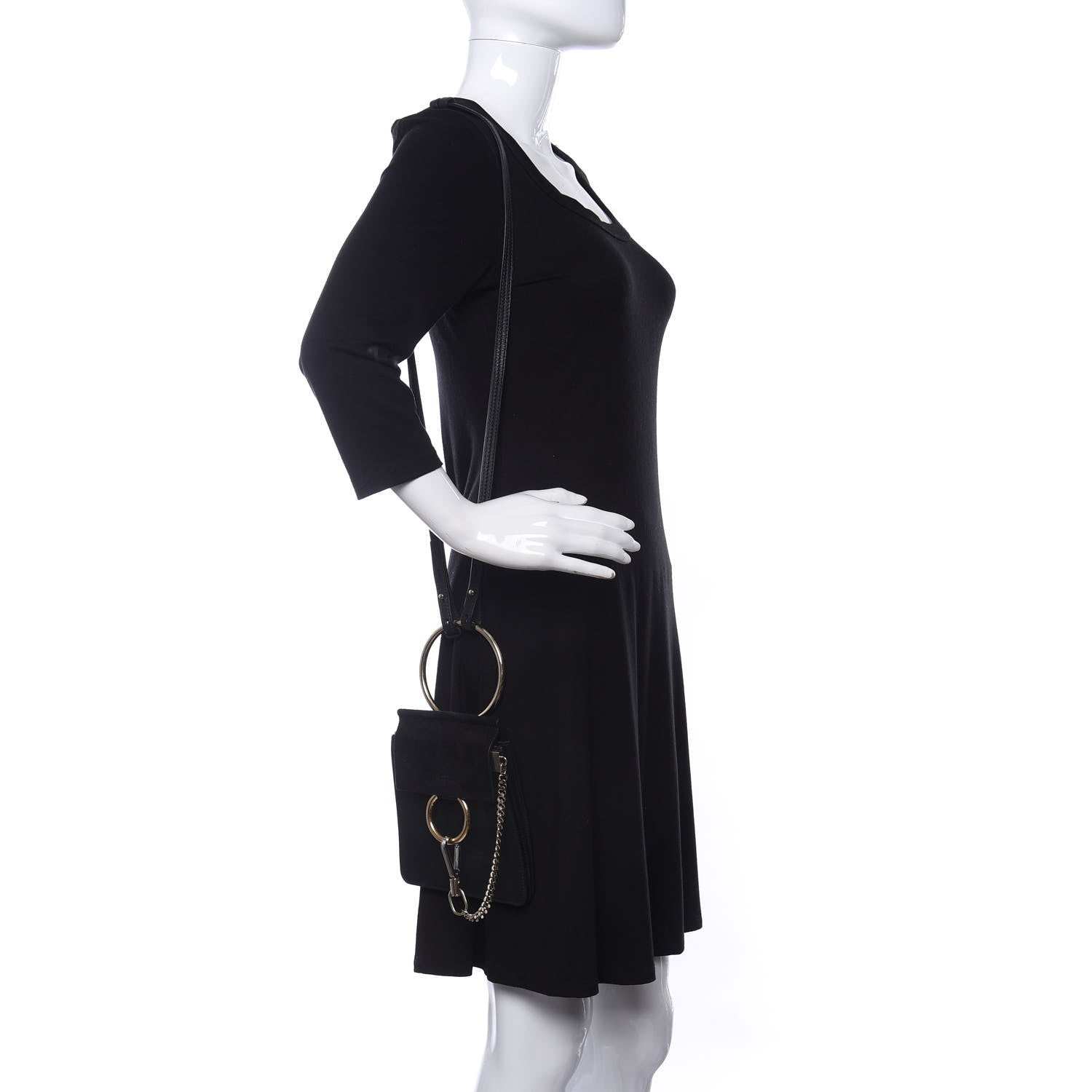 Chloe Suede Calfskin Mini Faye Bracelet Bag Black 2 of 10