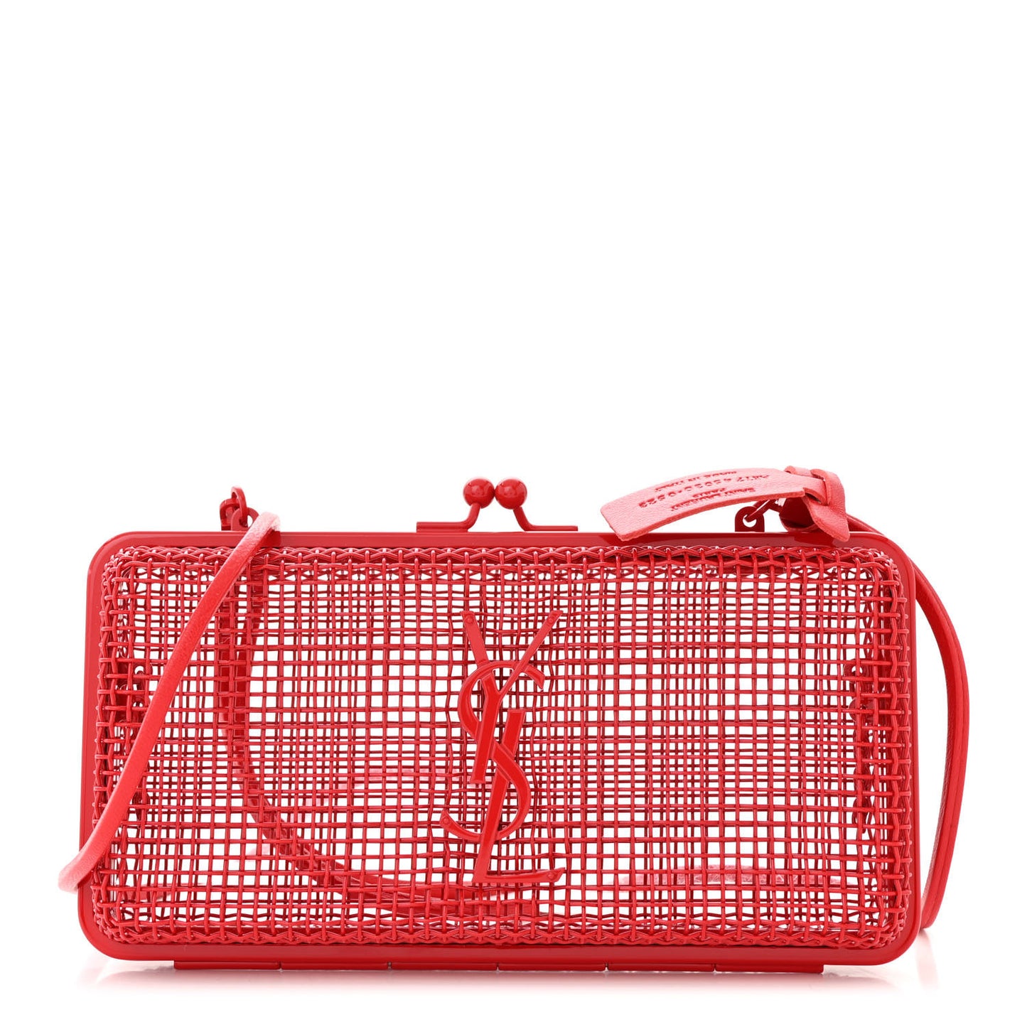 Brass Lambskin Monogram Cassandre Cage Bag Rouge Flamme