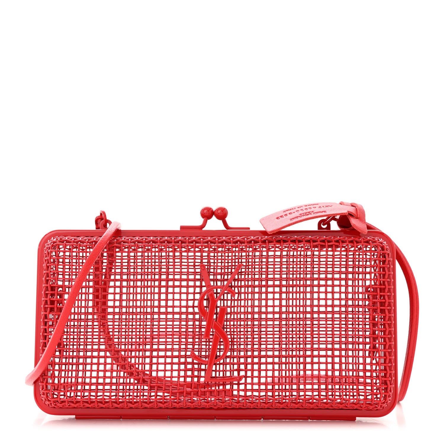 Saint Laurent Brass Lambskin Monogram Cassandre Cage Bag Rouge Flamme 1 of 10