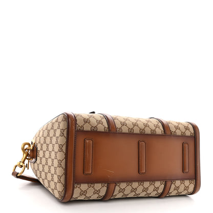 Gucci Monogram Medium Lady Web Boston Bag Beige Cuir 4 of 11