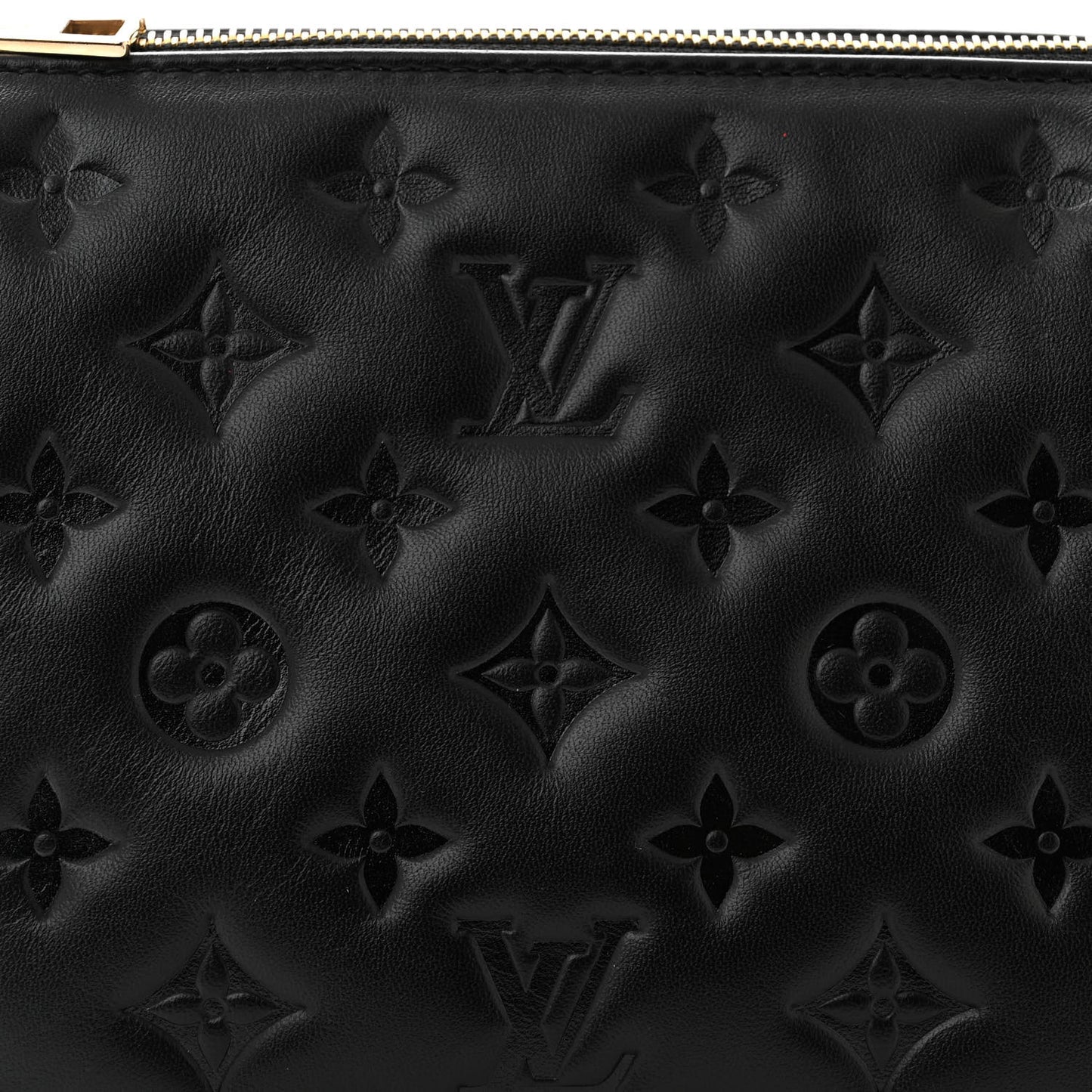 Lambskin Embossed Monogram Coussin BB Black