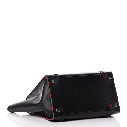 Celine Smooth Calfskin Mini Luggage Black Pink Trim 4 of 19