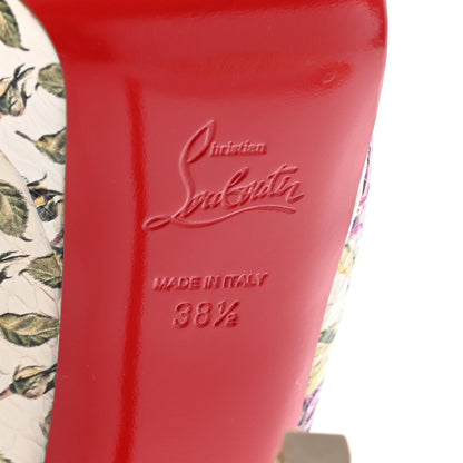 Christian Louboutin Watersnake Fiori Fetish Peep 150 Pumps 38.5 Latte Pompadour 6 of 12