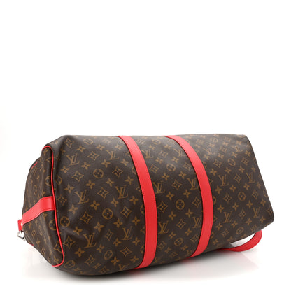 Louis Vuitton Calfskin Monogram Keepall Bandouliere 50 Coquelicot 3 of 8