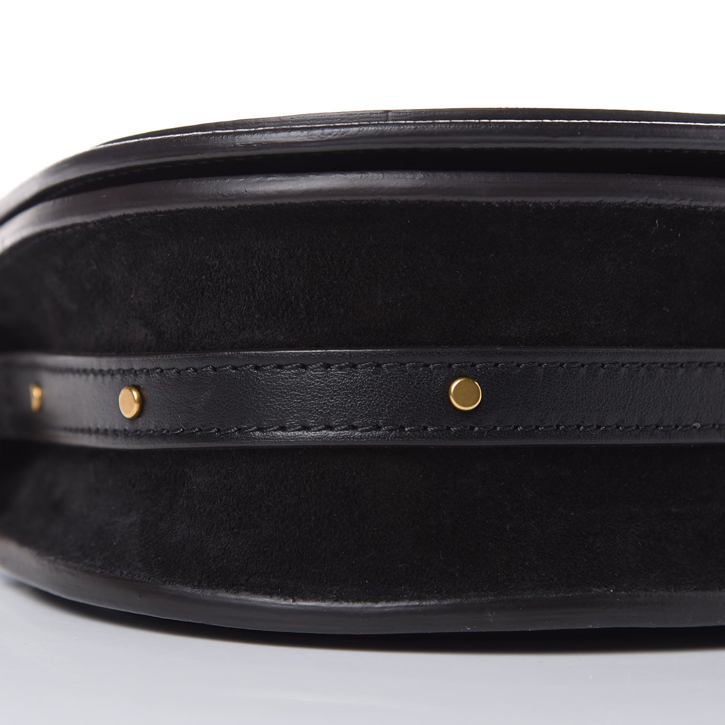 Calfskin Suede Small Nile Bracelet Bag Black