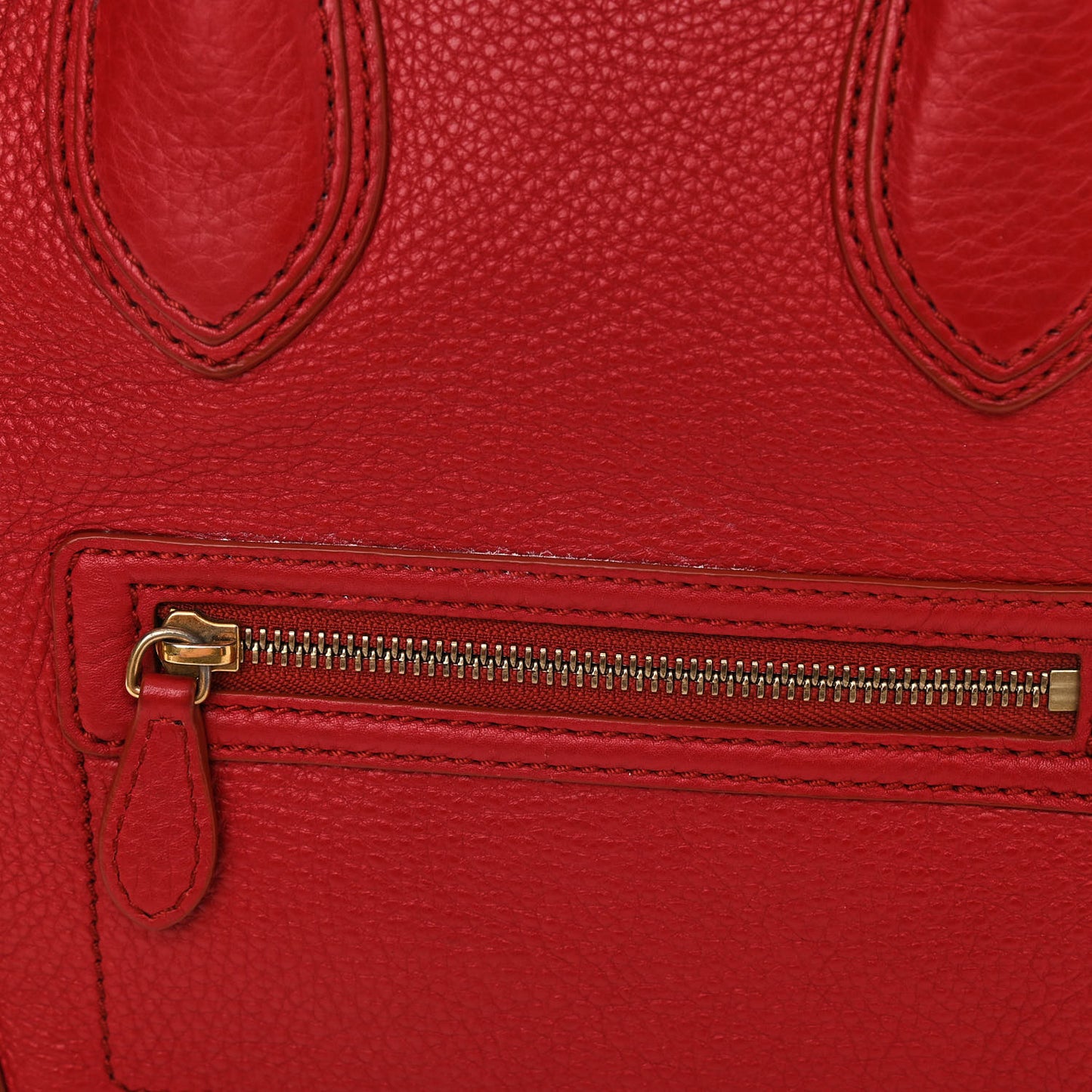 Drummed Calfskin Mini Luggage Coquelicot