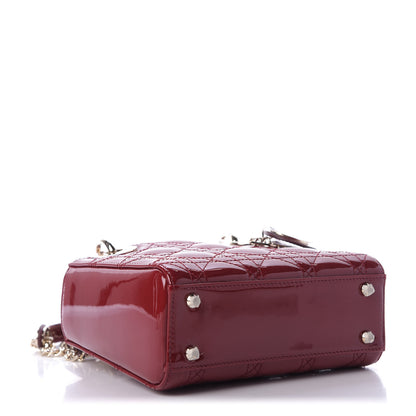 Christian Dior Patent Cannage Mini Lady Dior Red 4 of 9