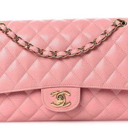 Chanel Caviar Quilted Medium Double Flap Pink 8 of 15