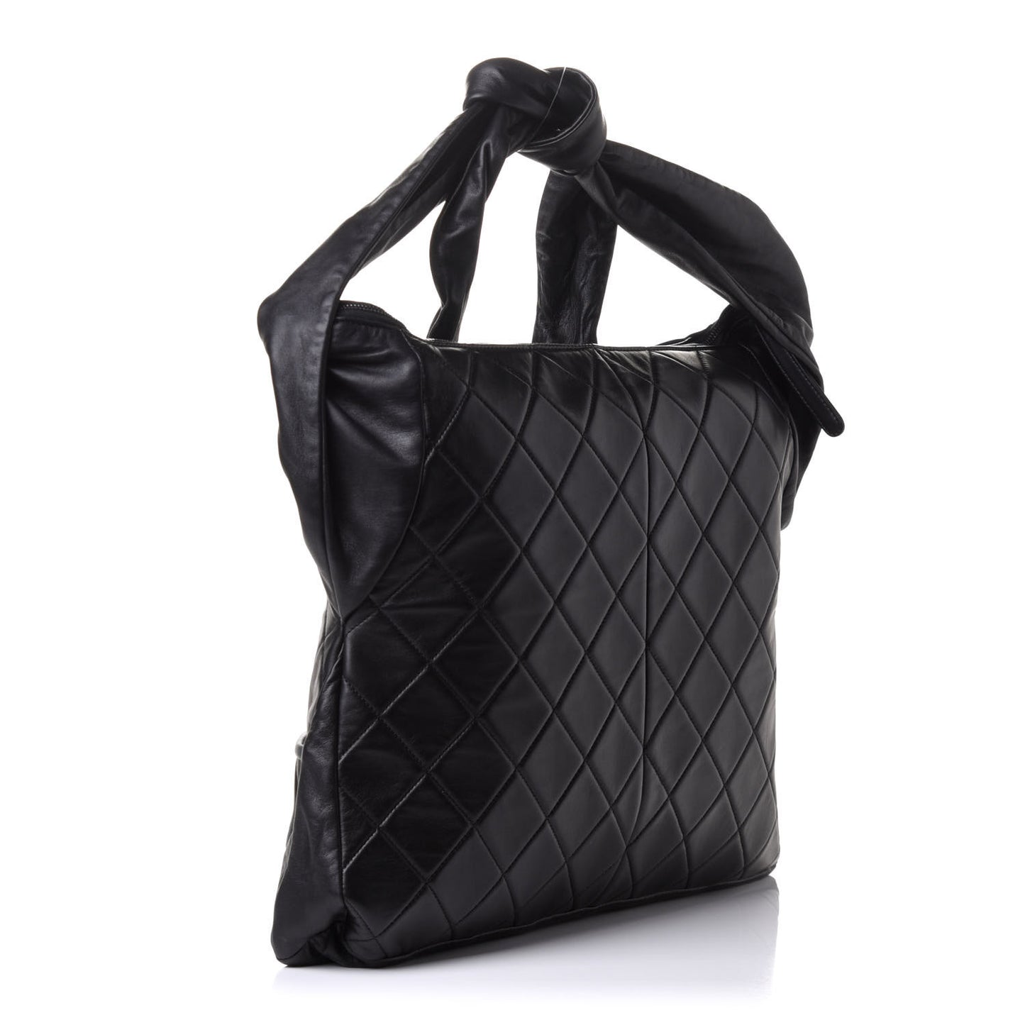 Lambskin Quilted Large Girl Bag Black