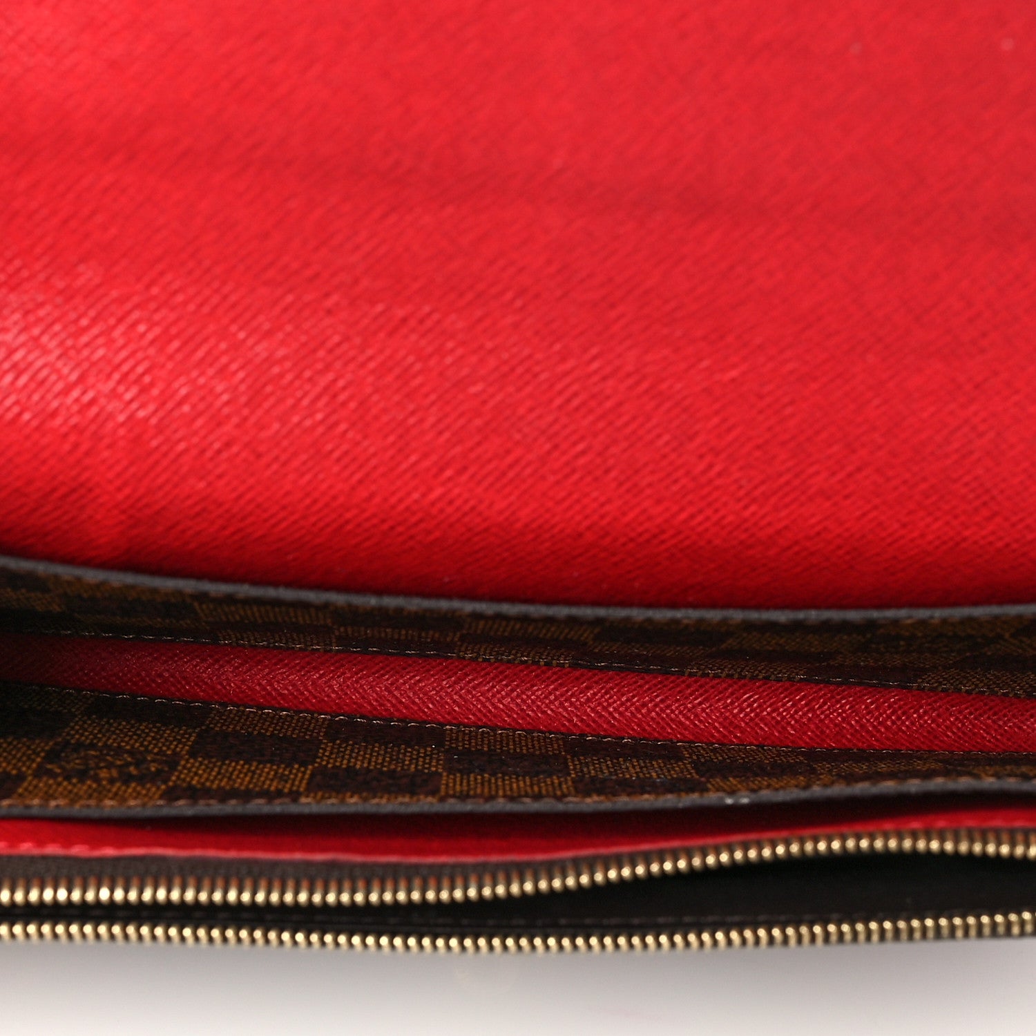 Louis Vuitton Damier Ebene Emilie Wallet Red 5 of 9