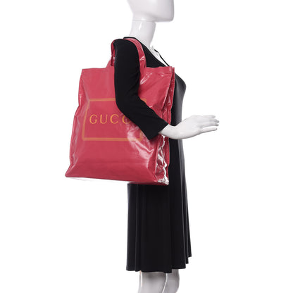Gucci Patent Canvas Frame Logo Vertical Tote Glam Pink 2 of 10