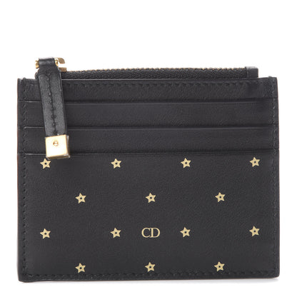Christian Dior Calfskin Star Zipped Card Holder Black 1 of 5