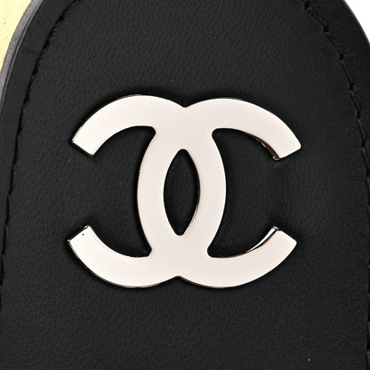 Chanel Glittered Tweed Lambskin Dad Sandals 39.5 Black White 7 of 9