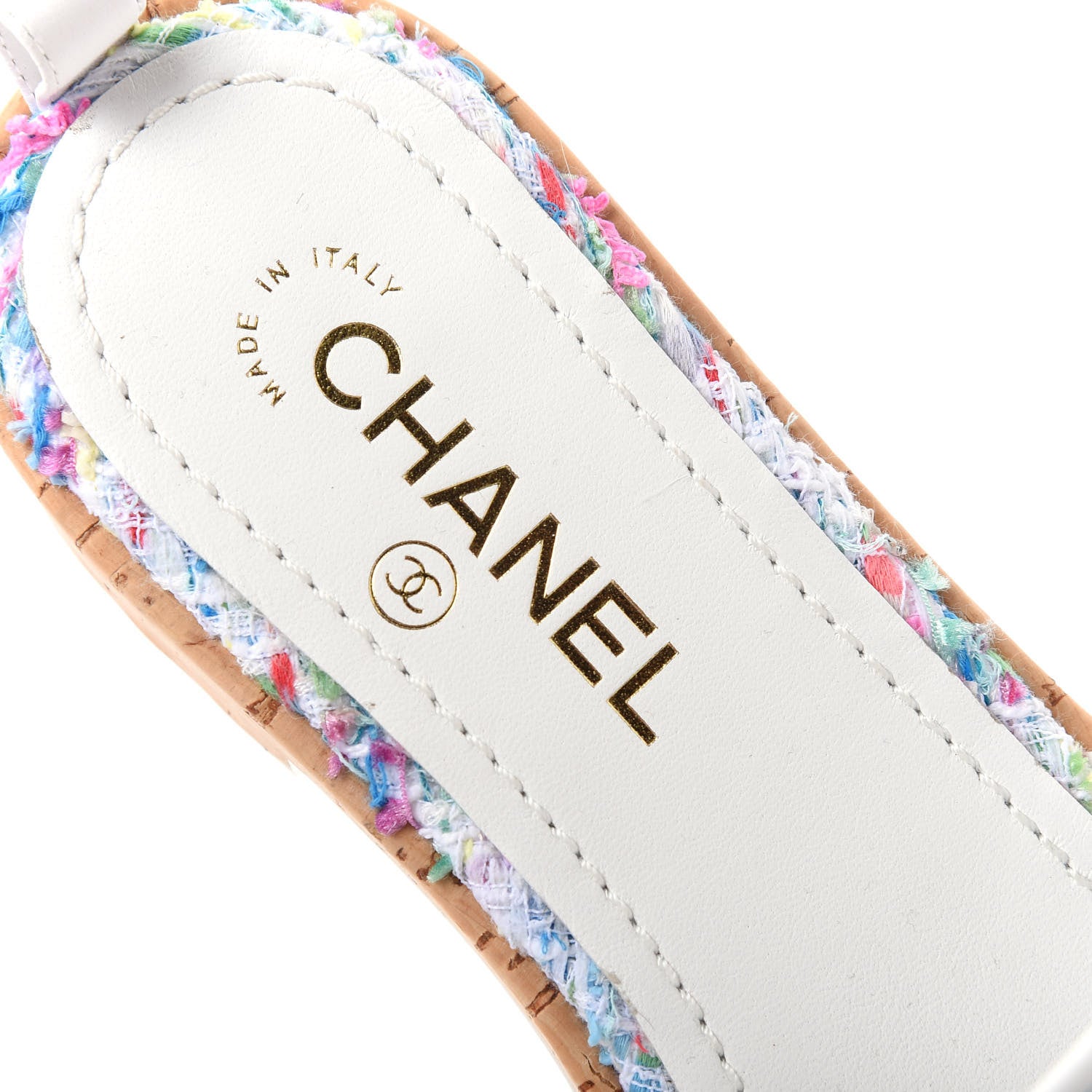 Chanel Tweed Logo Mules 37.5 Multicolor 8 of 10