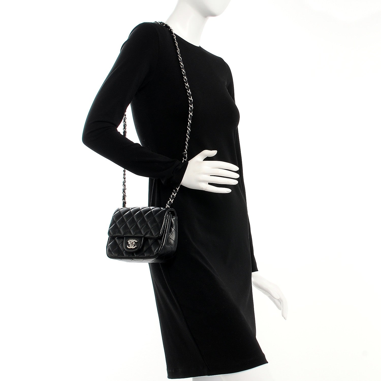 Chanel Caviar Quilted Mini Square Flap Black 2 of 7