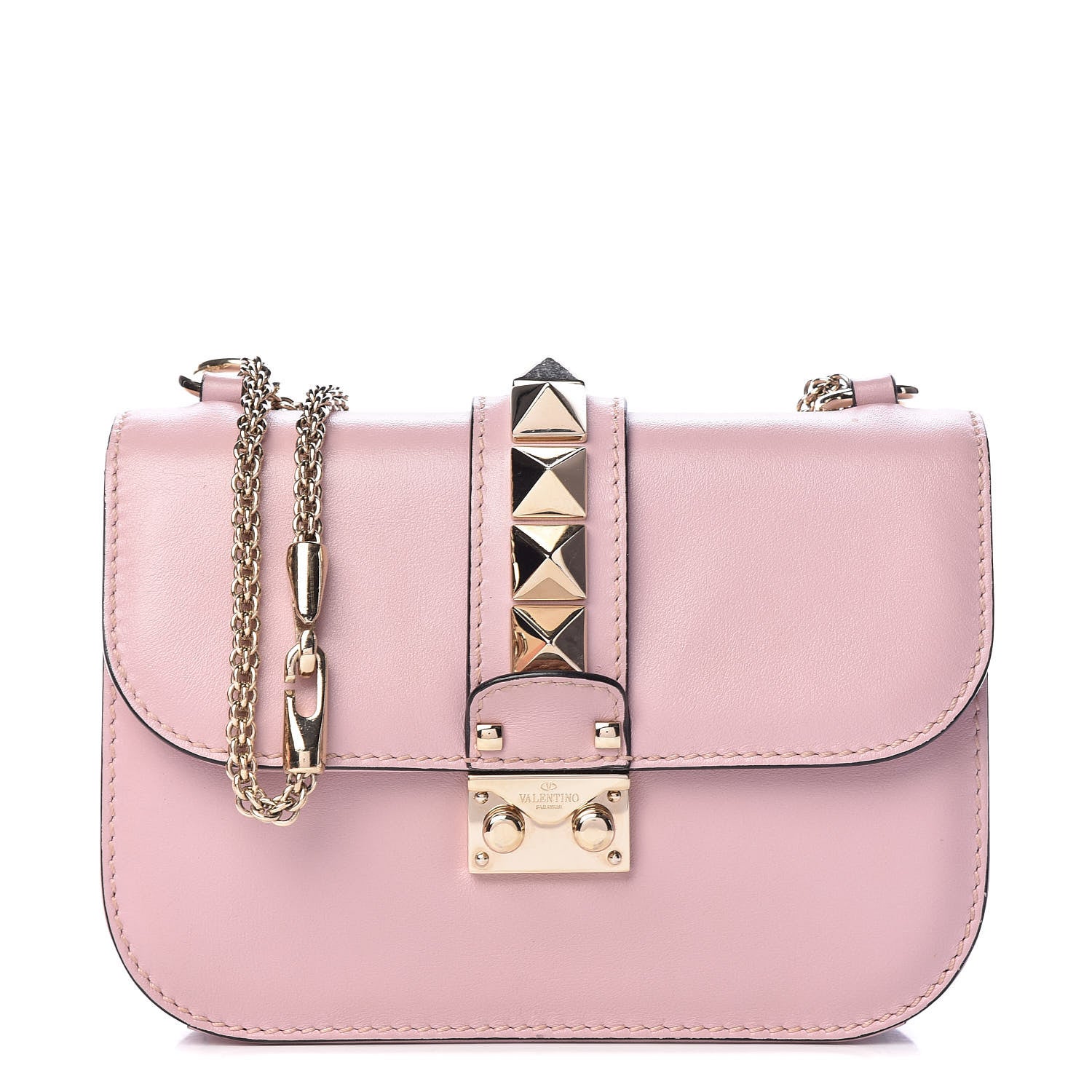 Valentino Garavani Vitello Small Glam Lock Rockstud Flap Pink 1 of 10