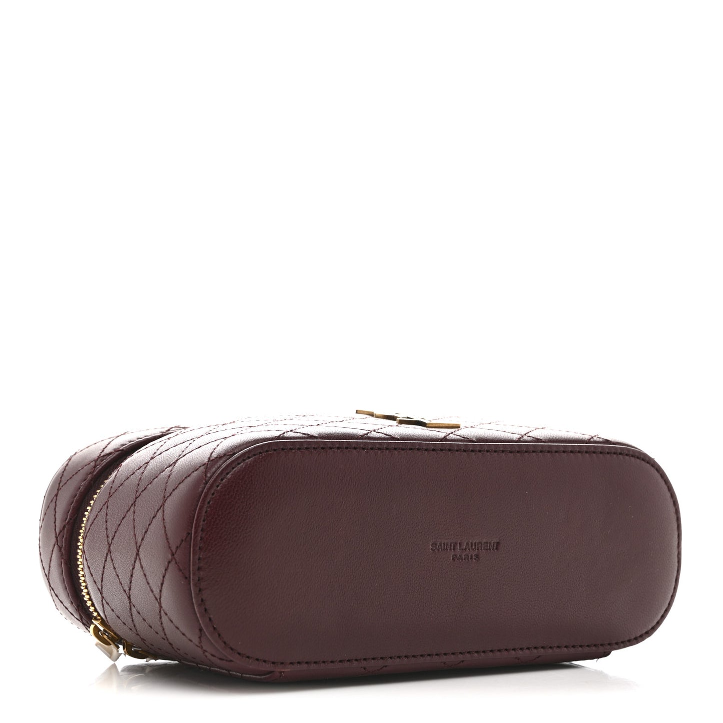 Lambskin Quilted Mini Gaby Vanity Case  Rouge Cabernet