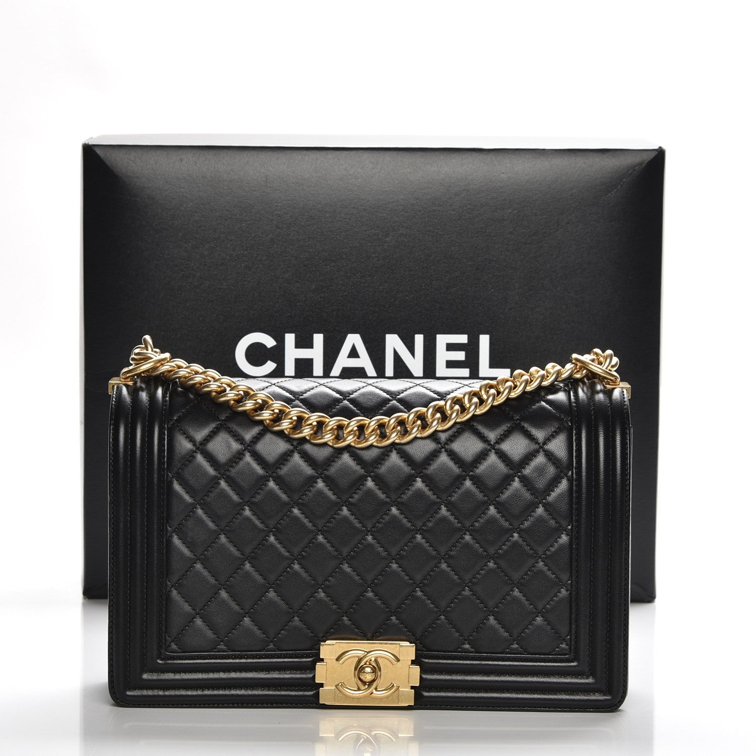 Chanel Lambskin Quilted New Medium Boy Flap Black 8 of 8