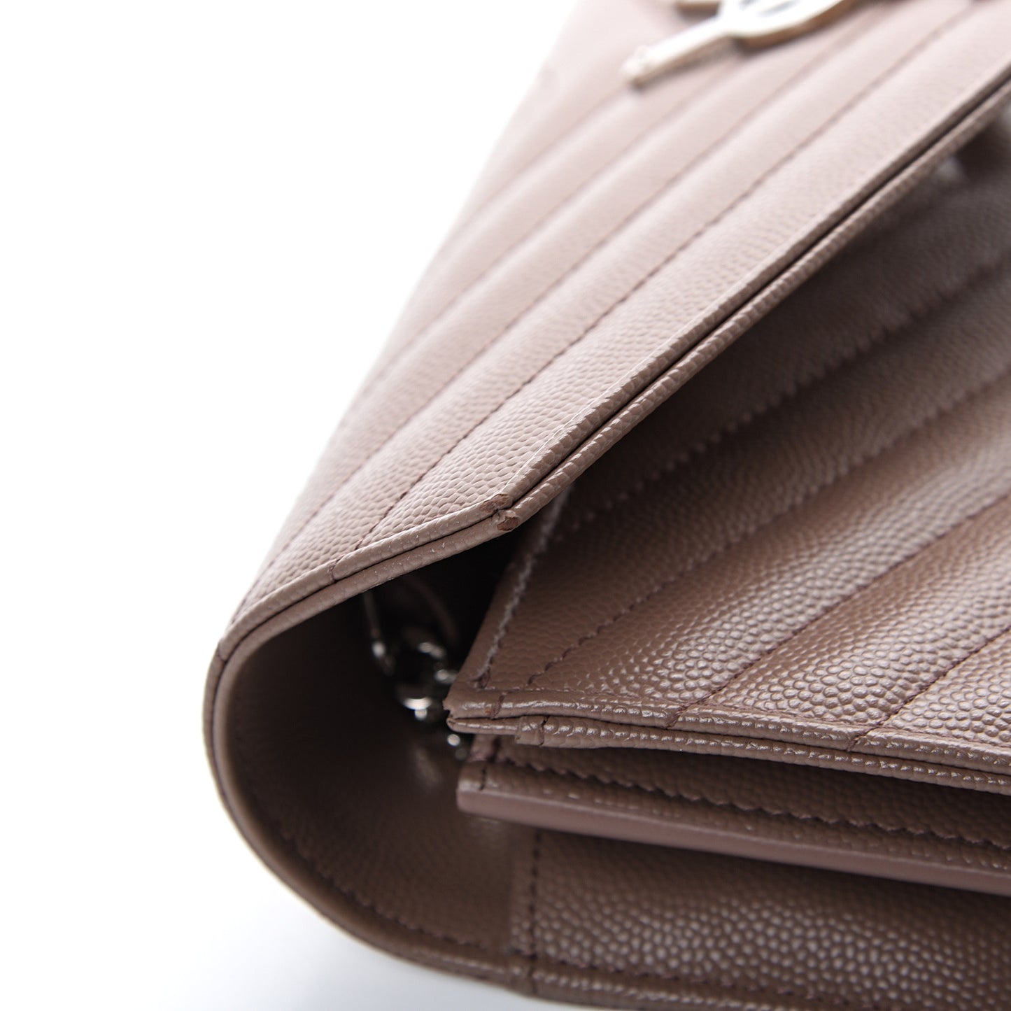 Grain De Poudre Matelasse Chevron Monogram Chain Wallet Fard