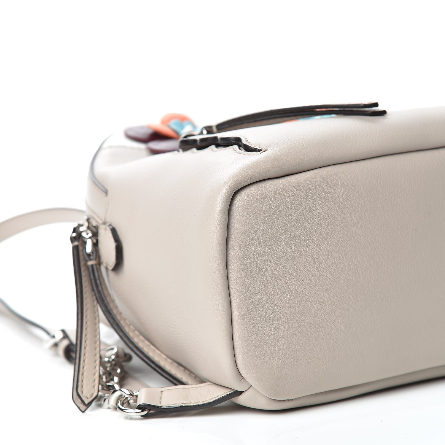 Fendi Vitello Dolce Floral Eyes Mini Backpack Grigio Polvere Multicolor 6 of 13