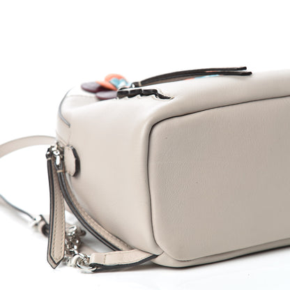 Fendi Vitello Dolce Floral Eyes Mini Backpack Grigio Polvere Multicolor 6 of 13