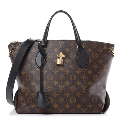 Louis Vuitton Monogram Flower Zipped Tote MM Black 1 of 9