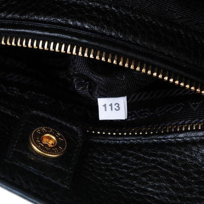 Prada Vitello Daino Side Pocket Tote Nero Black 8 of 9