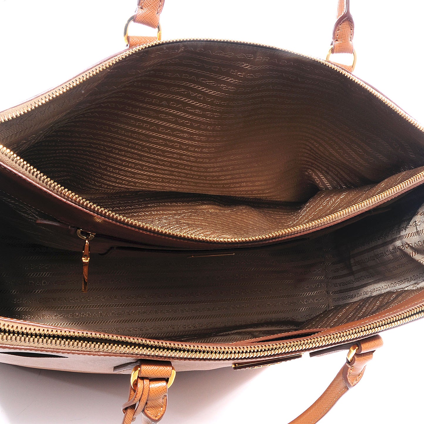 Saffiano Lux Extra Large Galleria Double Zip Tote Caramel