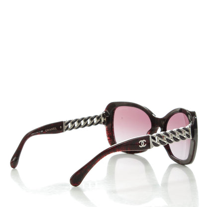 Chanel Acetate Metal Chain Square Sunglasses 5305 Red 3 of 6