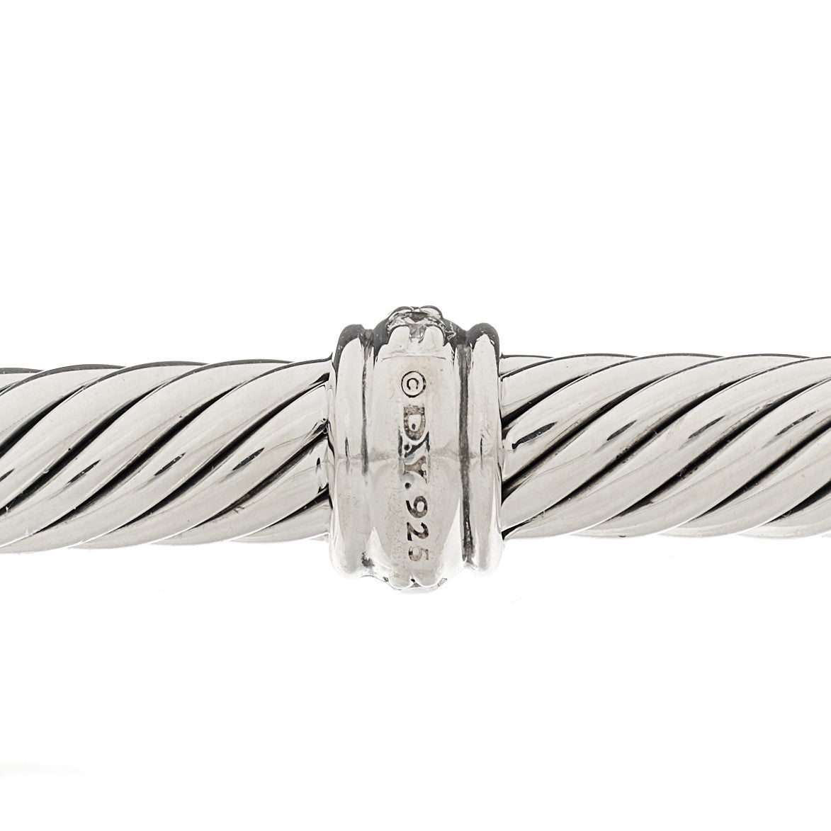 David Yurman Sterling Silver Diamond 4mm Cable Classics Single Station Bracelet 4 of 4