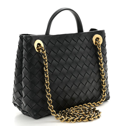 Bottega Veneta Nappa Intrecciato Small Andiamo With Chain Shoulder Bag Black 3 of 9