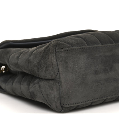 Saint Laurent Suede Y Quilted Monogram Small Loulou Chain Satchel Storm 9 of 11