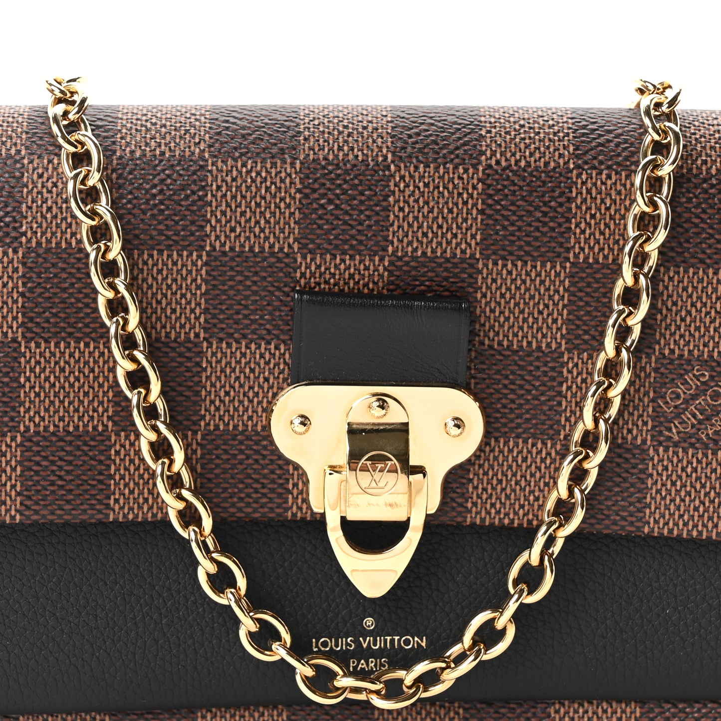 Damier Ebene Vavin Chain Wallet Black